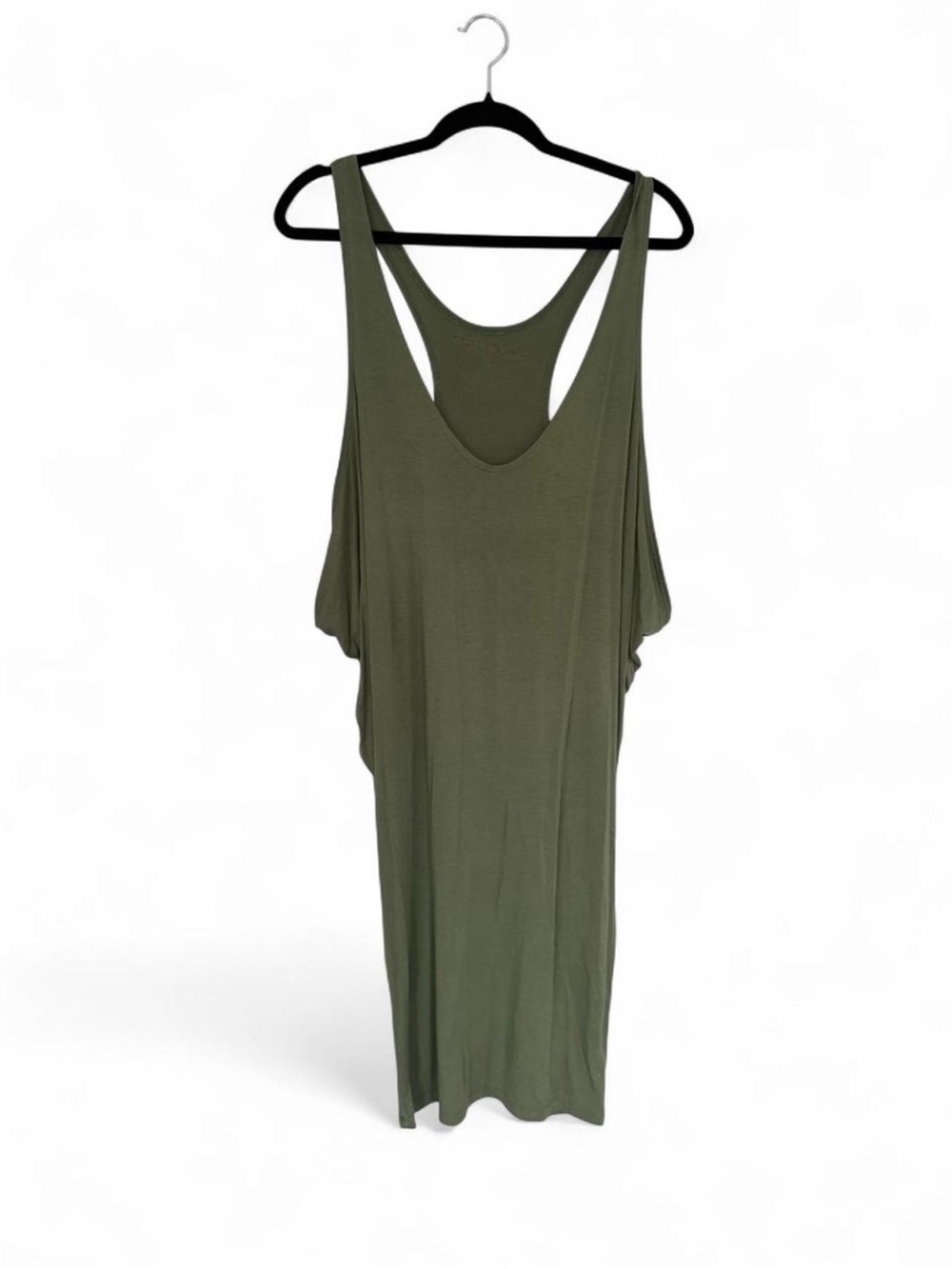 Tori Praver Olive Green Ruched Bodycon Swim Cover Up